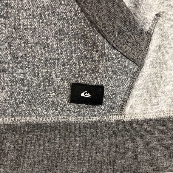 Quiksilver Hoodie Mens Medium Gray Pullover Sweater Surf Skate Sportswear Logo - Picture 4 of 8
